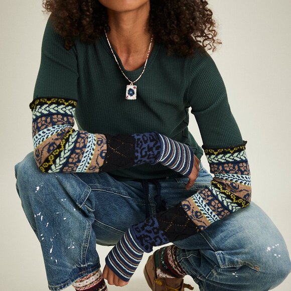 NWT We The Free Free People All In Cuff Thermal Medium Army Green - Picture 2 of 4